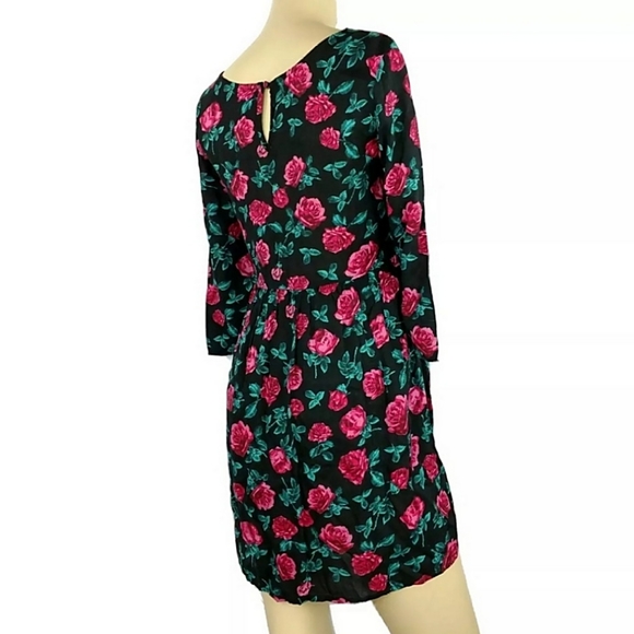 DIVIDED Floral Skater Dress Womens Junior Size 4 - Picture 3 of 4